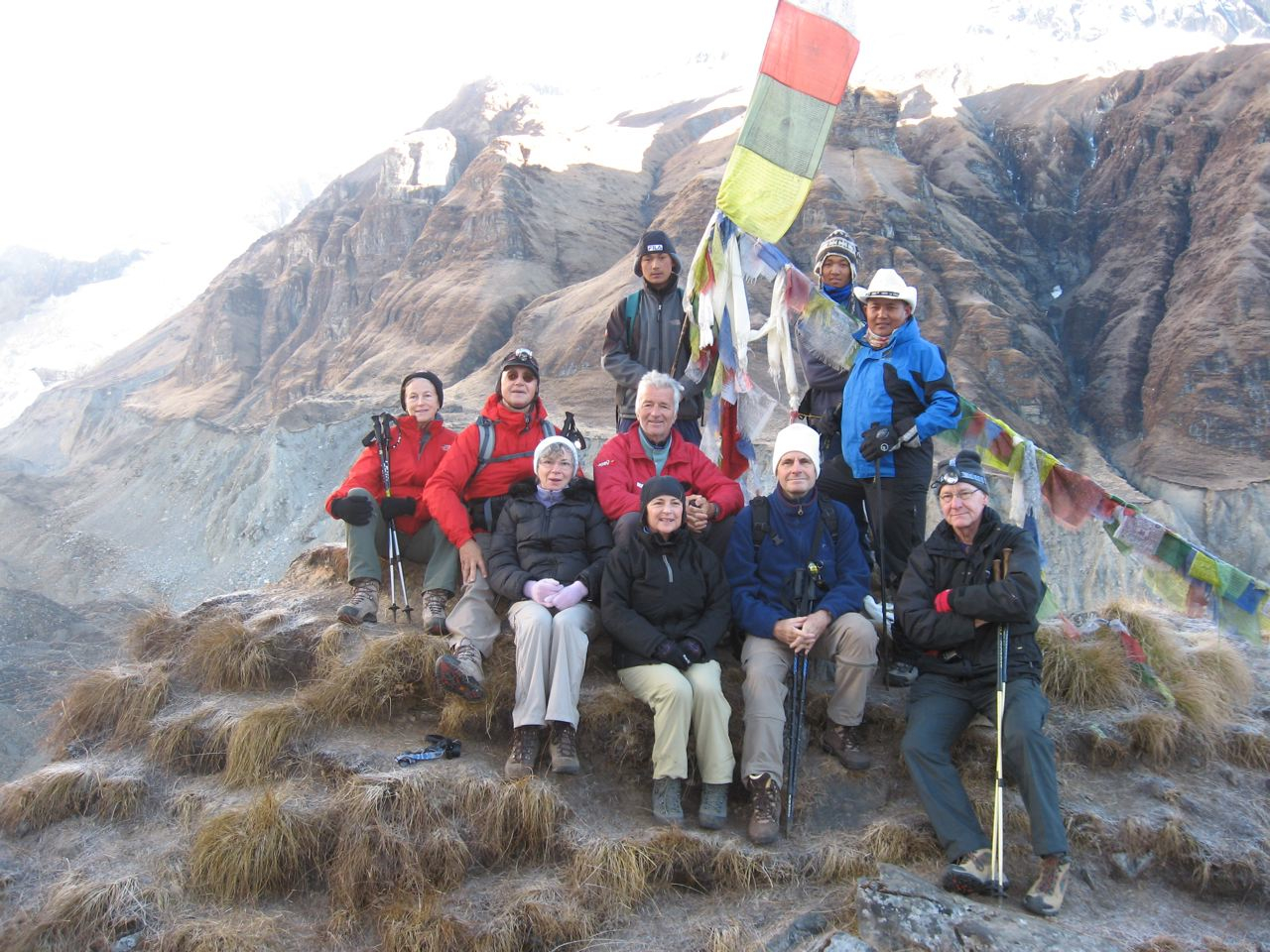 Jean Weissenbach au sommet d'un col de l'Himalaya
