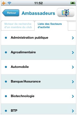 Application iPhone du Club des Ambassadeurs d'Alsace Application iPhone du Club des Ambassadeurs d'Alsace